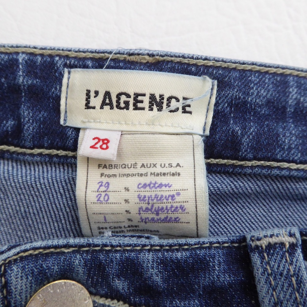 L'AGENCE Women Jeans Blue Marty High Rise Flare Rowan Size 28 x 31.5" - Picture 7 of 9